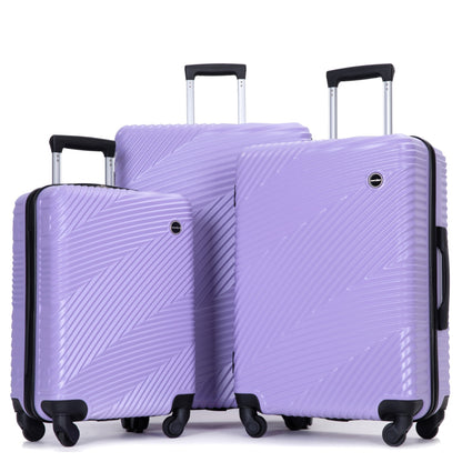 Jetera 3 - Piece Luggage Set – Light Purple PC+ABS Suitcases with Spinner Wheels & Travel Hooks (20/24/28") - JUSTLIVE NESTJUSTLIVE NEST