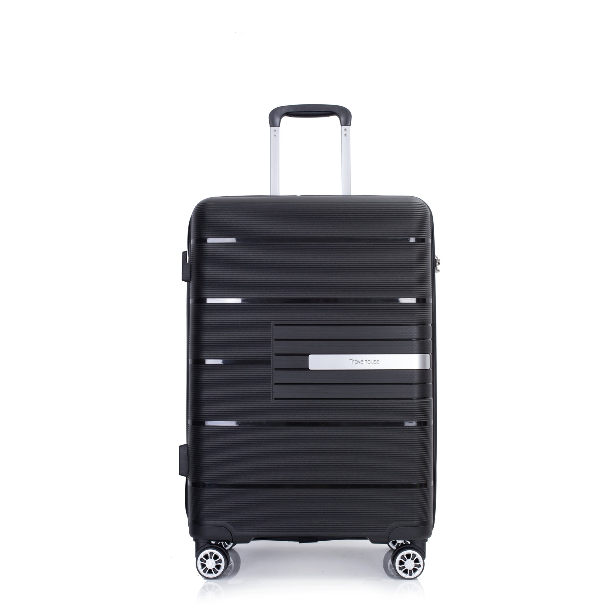 Jetera 3 - Piece Polypropylene Luggage Set – Black Hardshell with Double Spinner Wheels & TSA Lock - JUSTLIVE NESTJUSTLIVE NEST