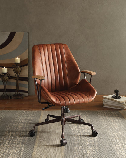 Brancaster Luxe Chair – Cocoa Aluminum Frame Office Chair with Top Grain Leather