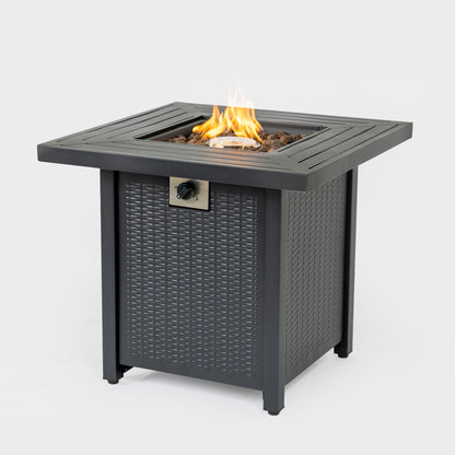 The Monaco Square Fire Pit – Premium 28-Inch Iron Propane Table