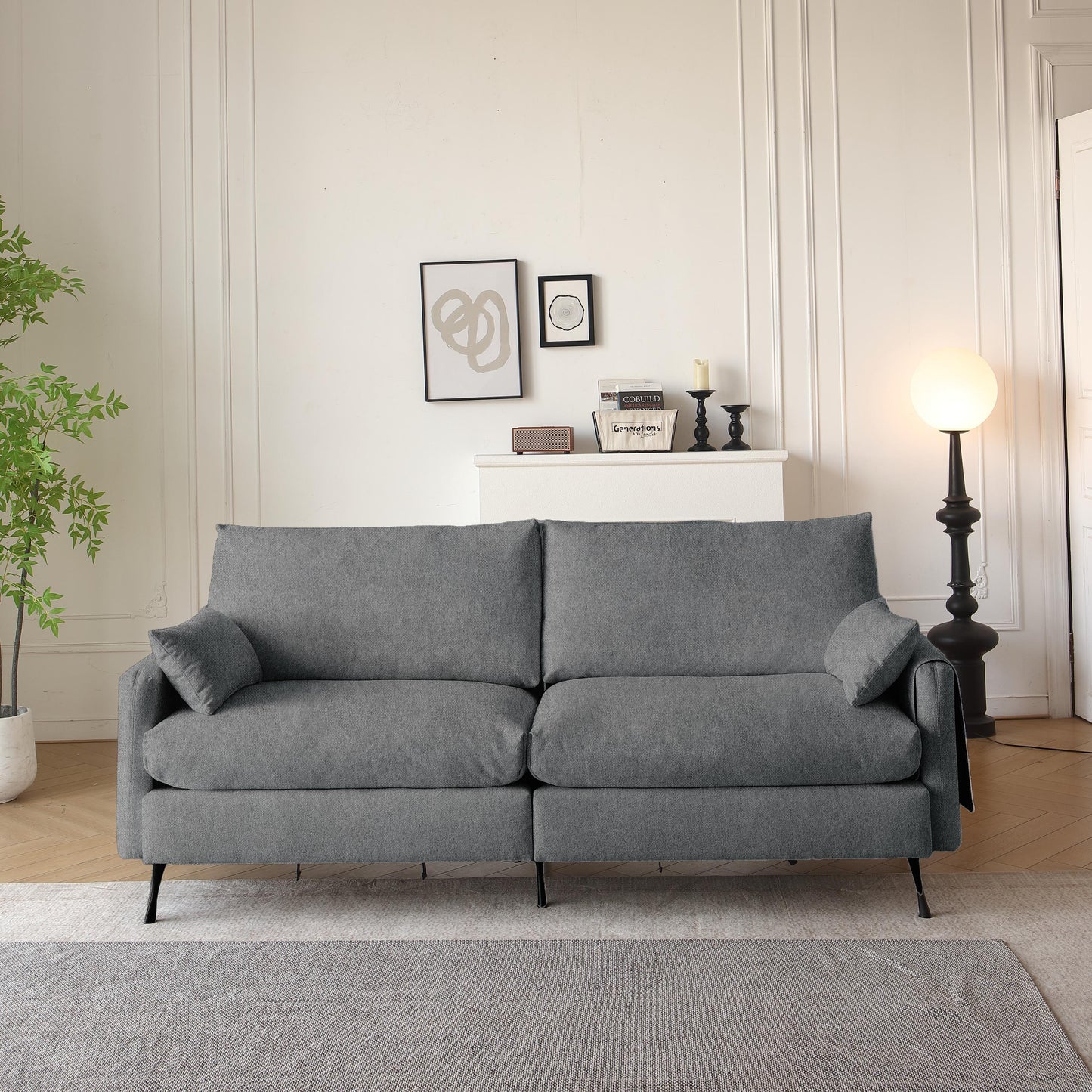 Celeste Slate Cloud Sofa – Cozy Designer 3-Seat Lounge