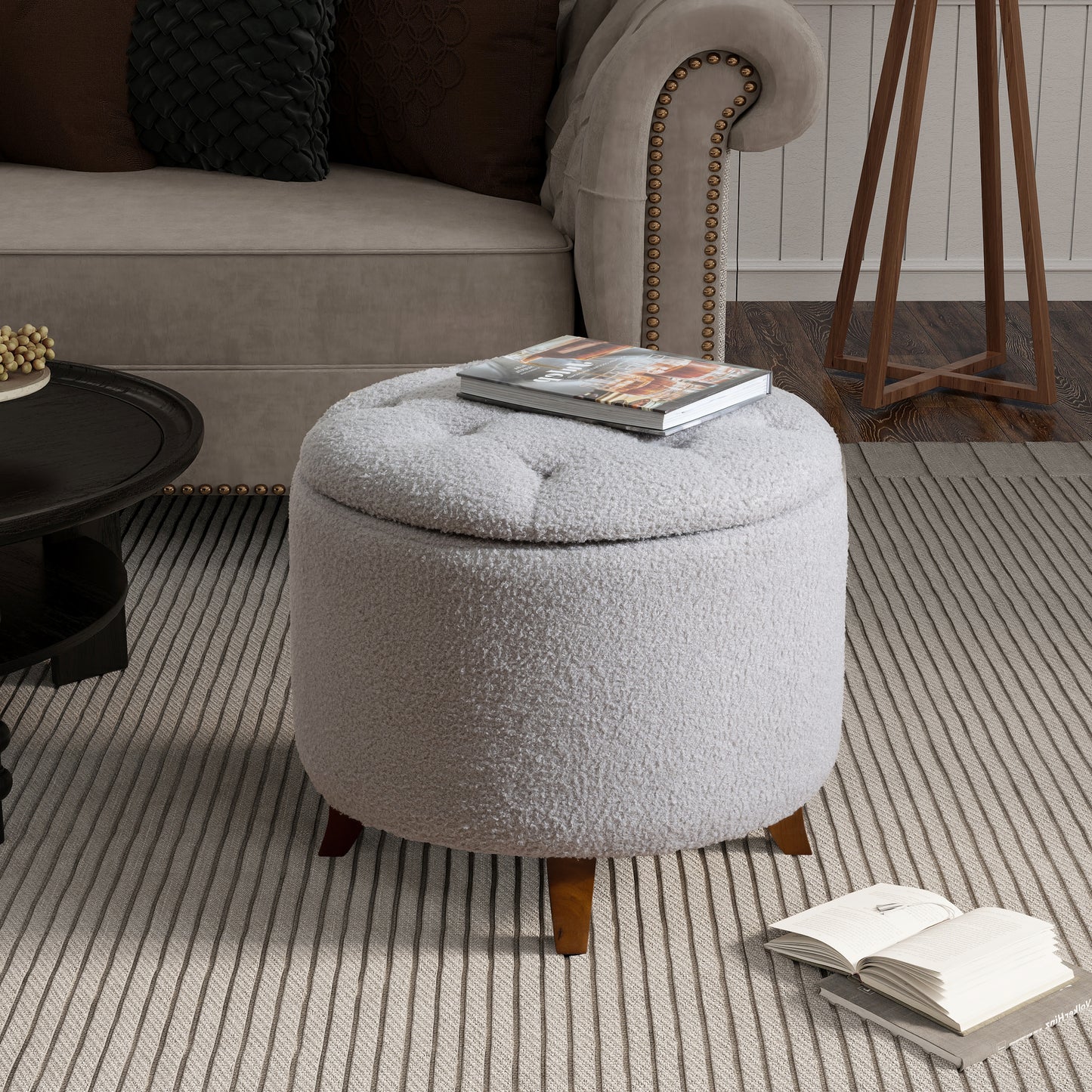 Teddra Ottoman – Fogfleece Shell, FlipNest Storage Lid