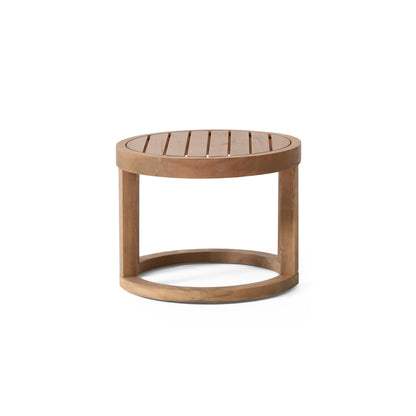 Avero Acacia Side Table – 18" Brown Wash Wood Table for Porch or Poolside