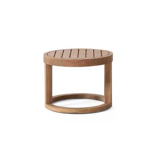 Avero Acacia Side Table – 18" Brown Wash Wood Table for Porch or Poolside