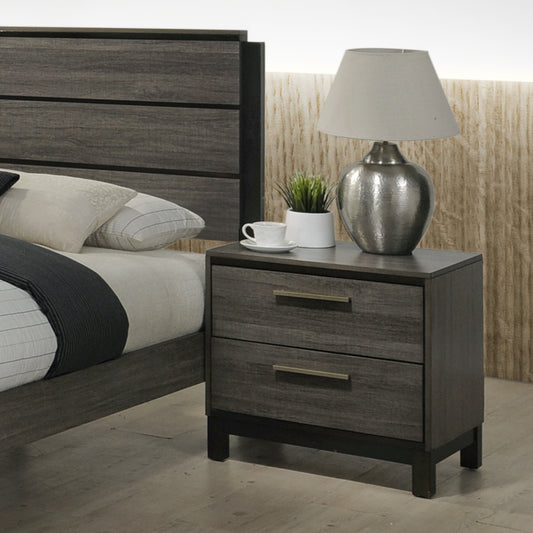 Ioara Chest – Antique Grey 2-Drawer Wooden Nightstand (Classic Build)