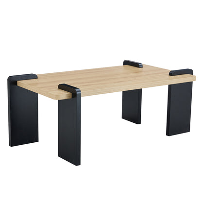 Nalo Coffee Table – 39.3" MDF in Natural Wood Tone for Minimalist Spaces
