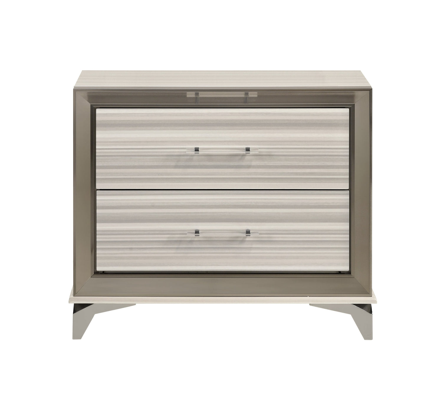 Stara Stand – White Nightstand with Clean Lines & Bright Finish
