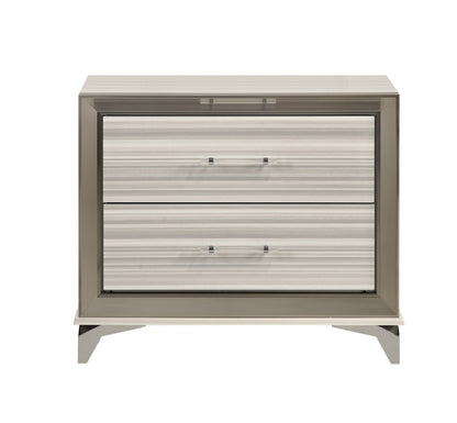 Stara Stand – White Nightstand with Clean Lines & Bright Finish
