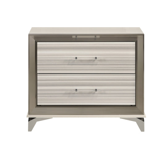 Stara Stand – White Nightstand with Clean Lines & Bright Finish