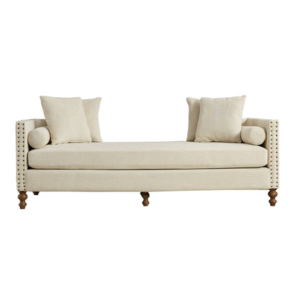 Seravell Chaise – Lintelle Luxe Weave, Nailtrim Accents, RestoraBase Frame
