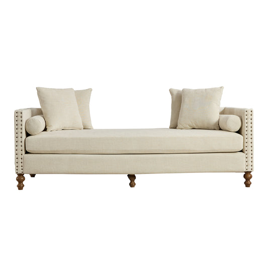 Seravell Chaise – Lintelle Luxe Weave, Nailtrim Accents, RestoraBase Frame
