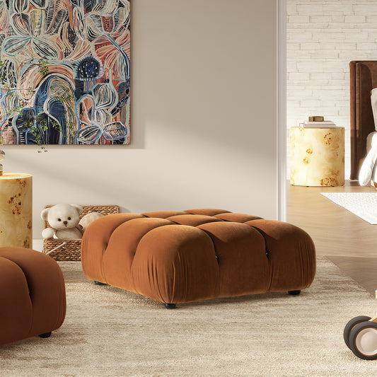 Bubellin Ottoman – Mossvelvet Upholstery, ModuSphere Form