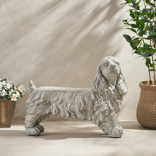 JUSTLIVE NEST® Ruffelle Garden Statue – Lifelike Cocker Spaniel Décor for Lawn & Patio