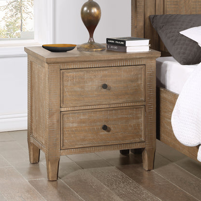 Rivano Chest – Dark Brown 2-Drawer Nightstand with Framed Drawer Fronts