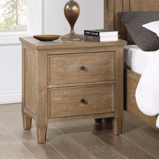 Rivano Chest – Dark Brown 2-Drawer Nightstand with Framed Drawer Fronts