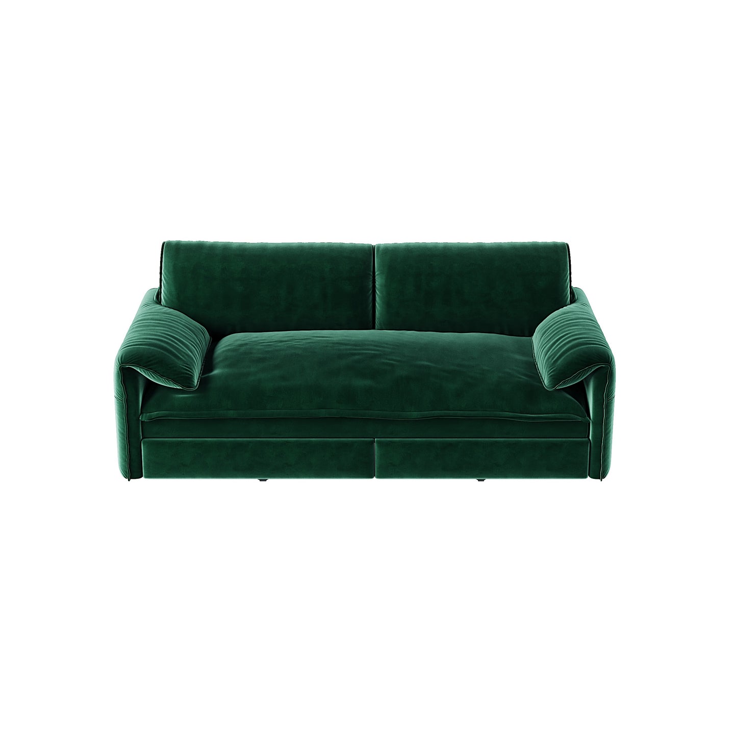 66' Queen Convertible Lounge – Velvet 3-in-1 Sleeper Sofa with Hidden Side Storage