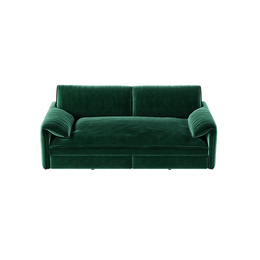 66' Queen Convertible Lounge – Velvet 3-in-1 Sleeper Sofa with Hidden Side Storage