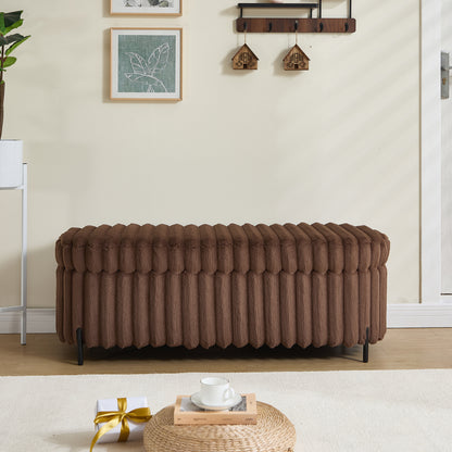 Fluvia Bench – MochaFur Top, Noirline Legs, HiddenNest Storage