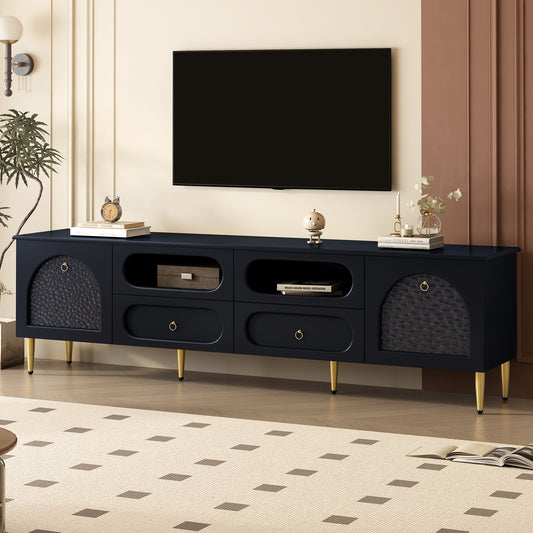 Retvora XL Console – 78.8" Retro TV Stand with 2 Cabinets & 4 Drawers (Up to 85")
