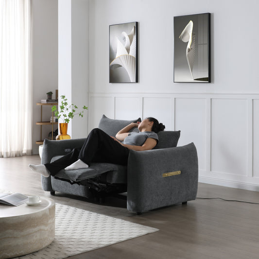Duo Recliner – Powered Loveseat with USB & Sleeper Function in Upholstered Linen