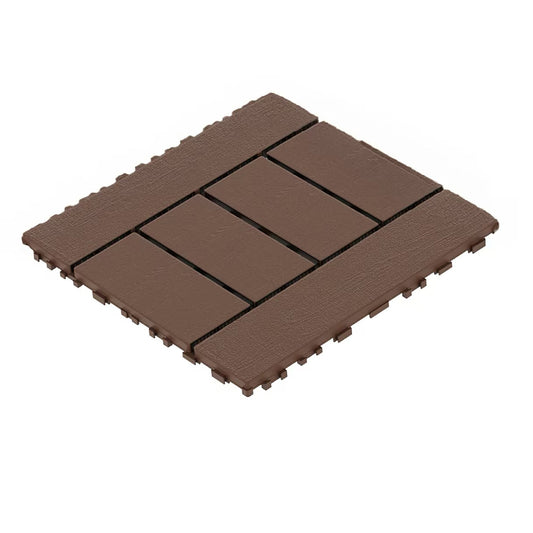 Vexa Deck Tiles – 12" Interlocking Floor Tiles, Red Brown (44-Pack)