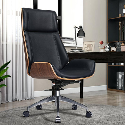 Zentra Office Chair – Minimalist Mid-Back Swivel Desk Chair with Wheels and Arm Support