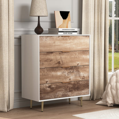 Tavik 4-Drawer Tall Dresser – Metal Legs, Tip-Safe Chest for Bedroom or Living Room