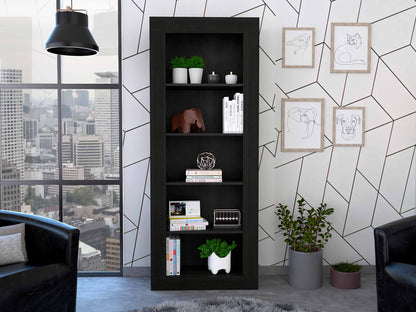 Brightwyn Shelf – 5-Shelf Black Bookcase with Clean Minimal Frame