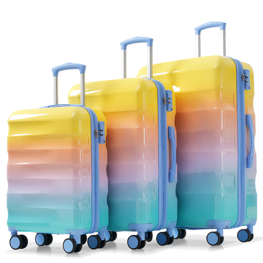 Jetera 3 - Piece Glossy Luggage Set – Expandable PC+ABS Suitcases with Spinner Wheels & TSA Lock (20/24/28") - JUSTLIVE NESTJUSTLIVE NEST