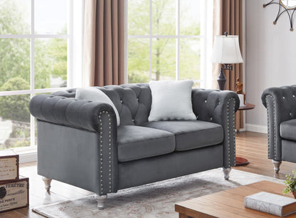 Modenra™ Gray Loveseat – Sleek 2-Seater Sofa Designed for Cozy Living Spaces