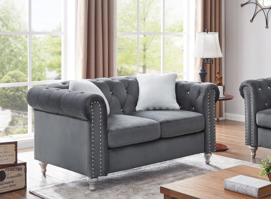 Modenra™ Gray Loveseat – Sleek 2-Seater Sofa Designed for Cozy Living Spaces