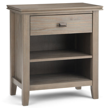 Artisan Graye Stand – Distressed Grey Bedside Table with Aged Wood Finish