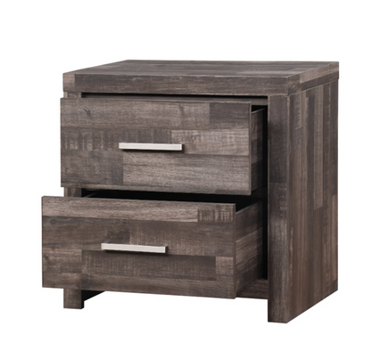 Juness Nightstand – Dark Cherry Wood Finish with Classic Framed Profile