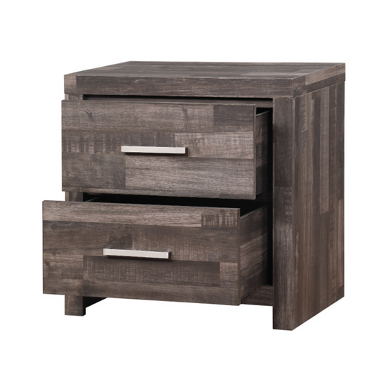Juness Nightstand – Dark Cherry Wood Finish with Classic Framed Profile