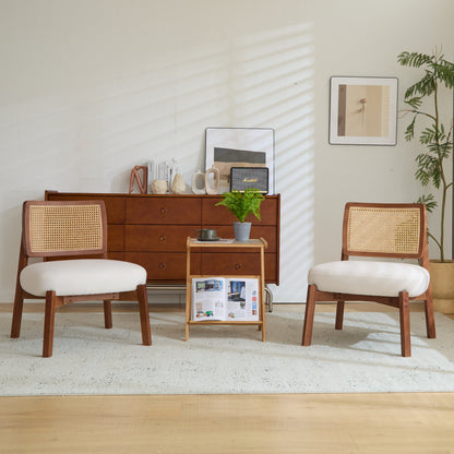 Luvoro Chairs (2pc) – Sandbraid Backrest, Woodform Base