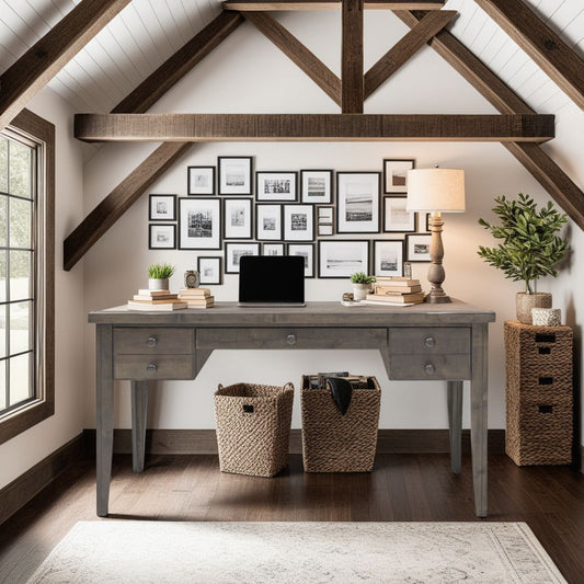 Hendrix Desk – 54'' Barnwood Finish Writing Table, No Assembly Required
