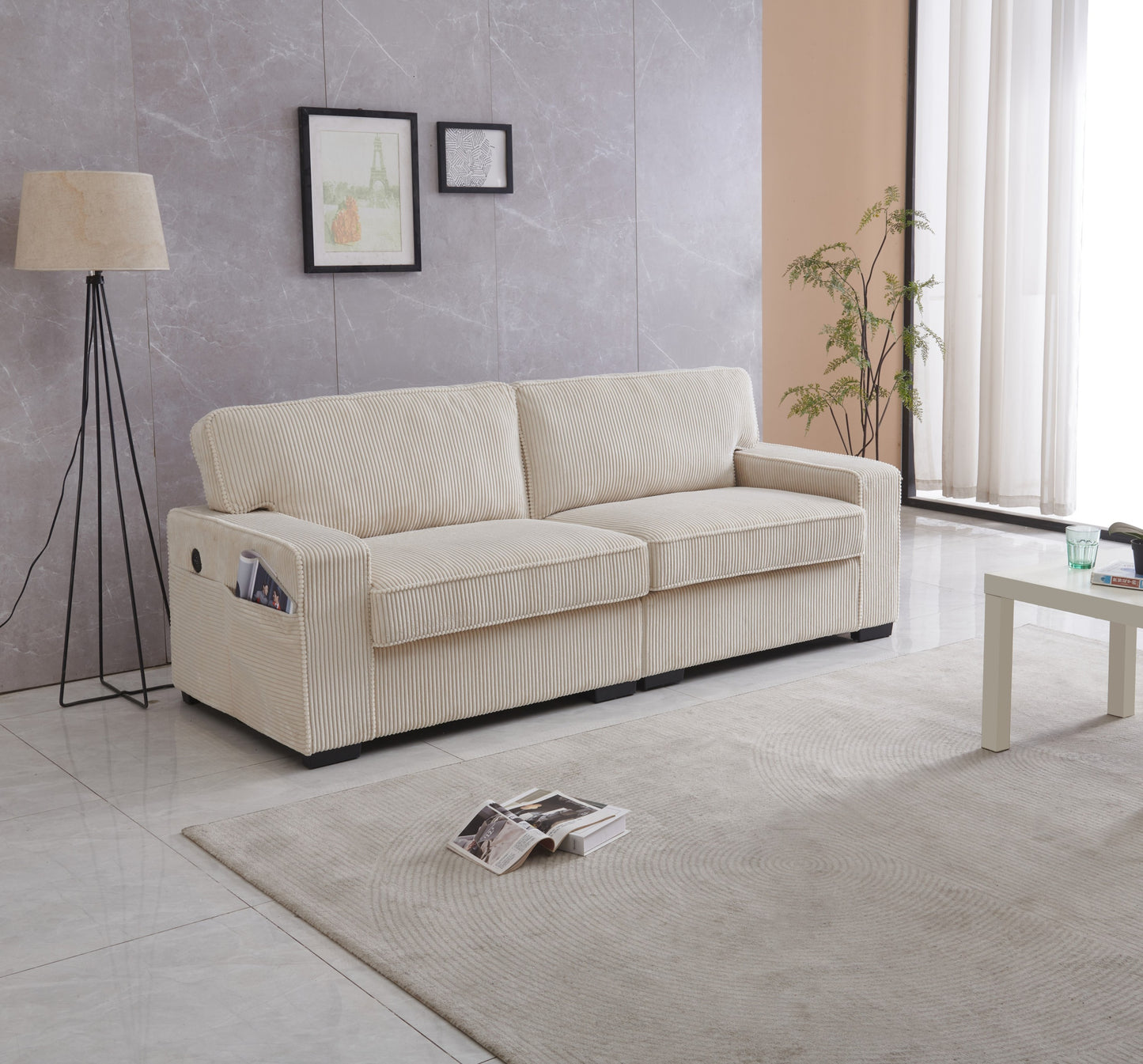 Monaco Cream Haven – Refined Cream Loveseat for Contemporary Interiors