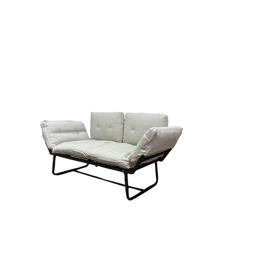 Convertible 2-Seater with Sleek Metal Frame Futon Loveseat