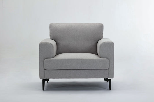 Kyrene Chair – Light Gray Linen, Softform Silhouette, Timberline Base