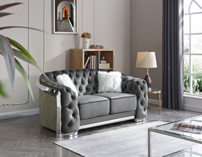 Arvia™ Gray Flared-Arm Loveseat – Chic 2-Seater Sofa for Contemporary Homes