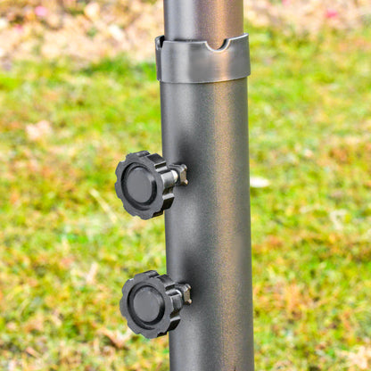 Solair 10' LED Offset Umbrella – Cantilever Patio Shade with Solar Lights, Power Bank & 360° Tilt (Khaki) - JUSTLIVE NESTJUSTLIVE NEST