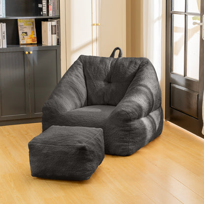 Vesta Tuft Chair – Black Bean Sofa with Soft Tufted Foam and Fluffy Comfort
