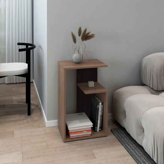 Tavin Side Table – 25" High with Single Storage Shelf
