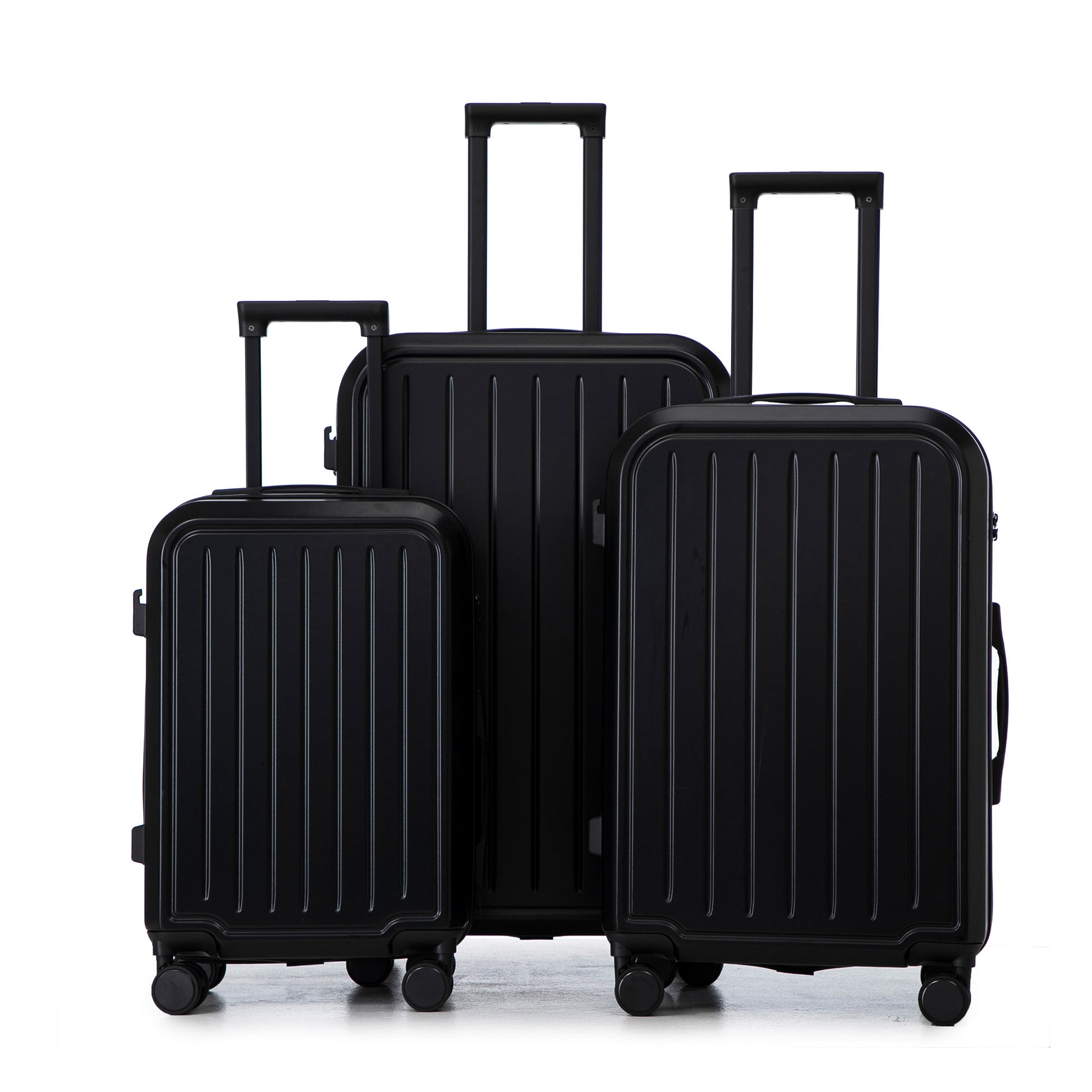 Jetera 3 - Piece ABS Travel Set – Black Spinner Suitcases with USB Port & Cup Holder (20/24/28") - JUSTLIVE NESTJUSTLIVE NEST