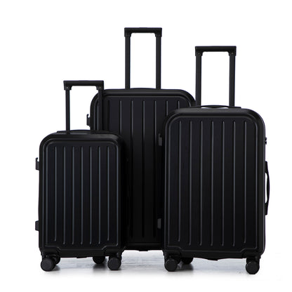 Jetera 3 - Piece ABS Travel Set – Black Spinner Suitcases with USB Port & Cup Holder (20/24/28") - JUSTLIVE NESTJUSTLIVE NEST