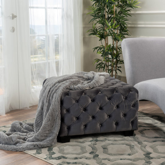 Clyra Luxe Ottoman – Minimalist Upholstered Footstool, Versatile Use