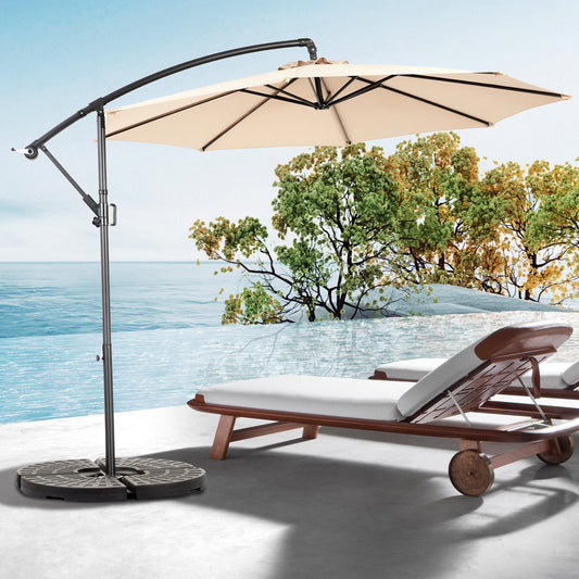 Briza Umbrella – 10ft Market Shade with Tilt and Steel Frame (Khaki)