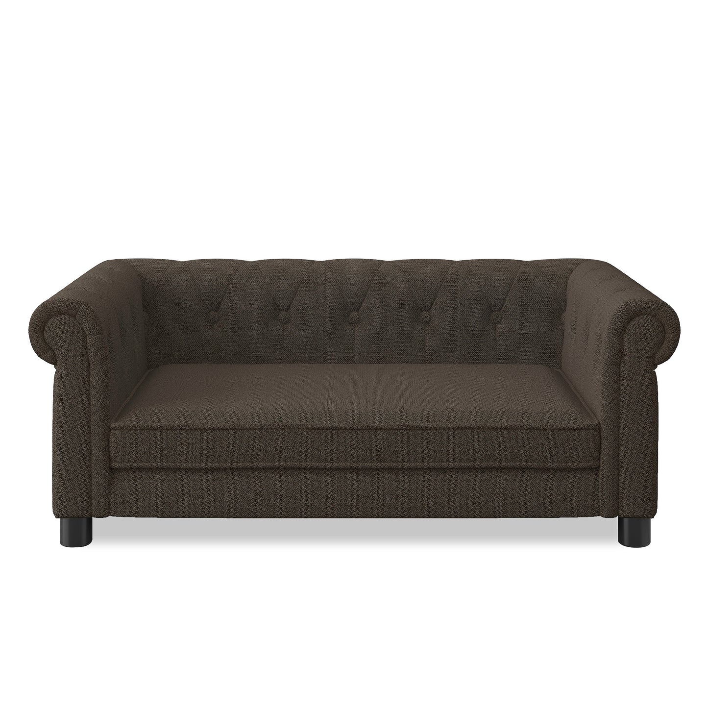 Kova Linen Pet Sofa – Dark Brown Elevated Bed for Small & Medium Dogs with Modern Frame - JUSTLIVE NESTJUSTLIVE NEST