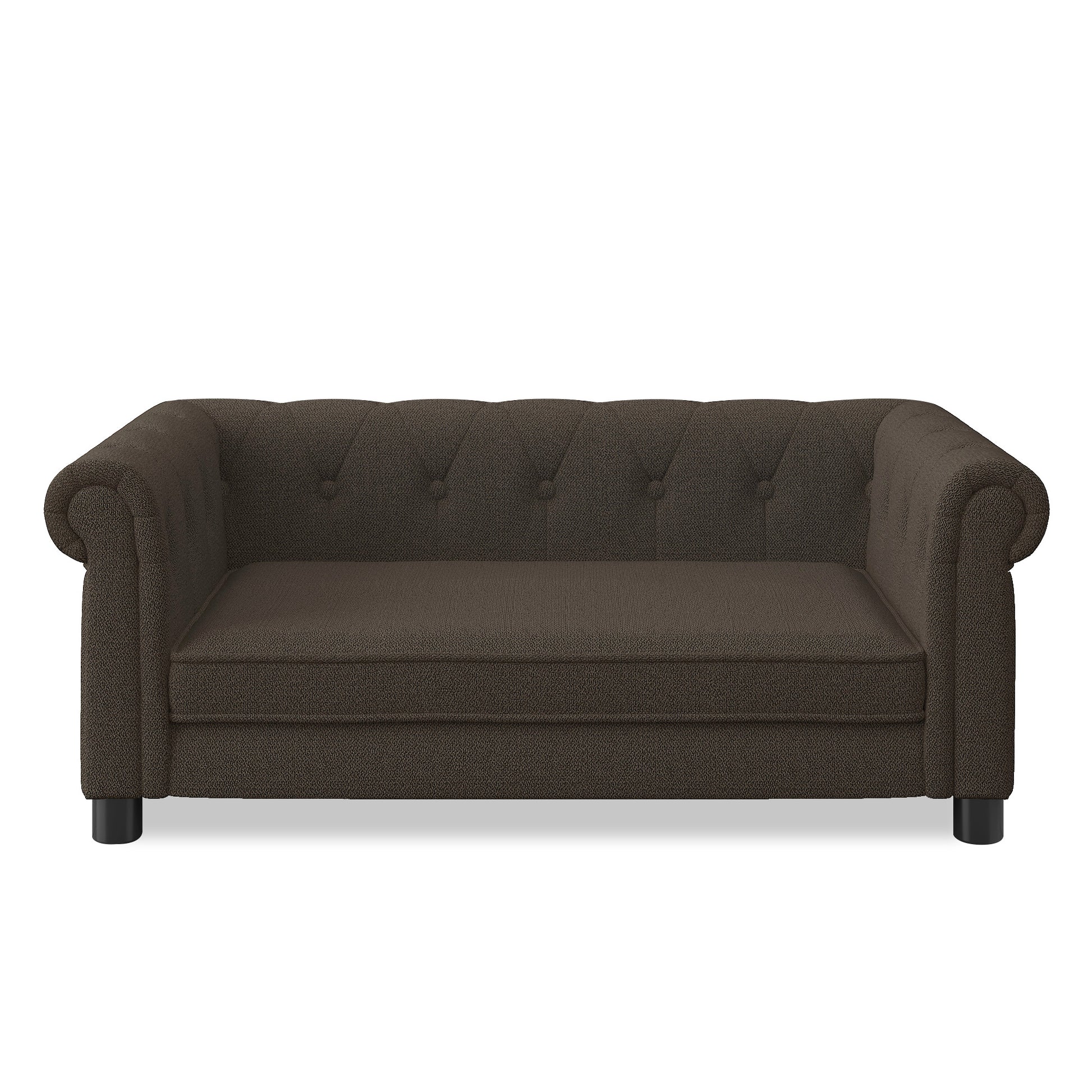 Kova Linen Pet Sofa – Dark Brown Elevated Bed for Small & Medium Dogs with Modern Frame - JUSTLIVE NESTJUSTLIVE NEST