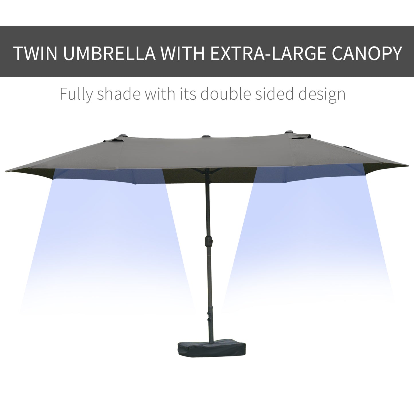 Solair 10' LED Offset Umbrella – Cantilever Patio Shade with Solar Lights, Power Bank & 360° Tilt (Khaki) - JUSTLIVE NESTJUSTLIVE NEST